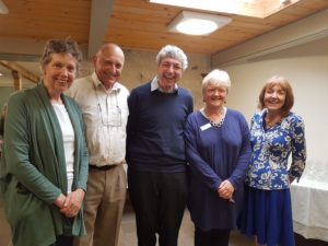 Paul and Julie Mayhew-Archer pictured with Edinburgh Branch Chair, David Adams, Branch Member Alison Williams and Director or Parkinson's UK Scotland, Annie Macleod.