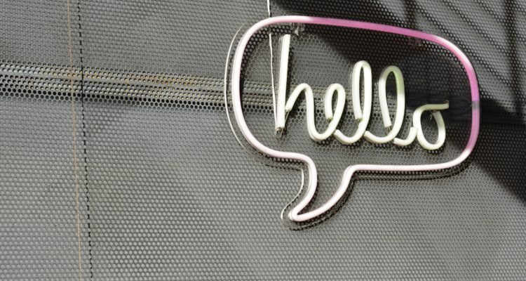 Hello sign on a wall